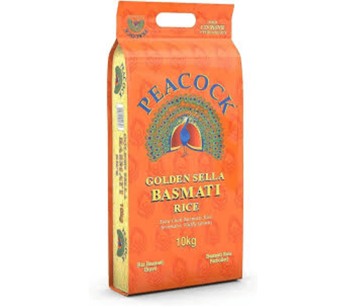 Peacock Golden Sella Basmati Rice 10kg 1
